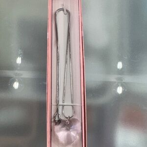 Coquette Silver chain with Pink Heart Charm necklace in perfect condition